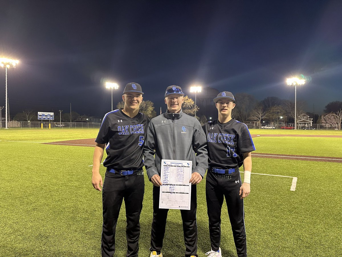 Final: OC 12 Park 0 (5 inn)
<a href="/RyanBuchta/">Ryan Buchta</a> W, 3IP, 5 K
<a href="/Jaxvilly/">Jackson Villarreal</a> 4-4, 2R, RBI, 2B
Brady Martin 2-3, 2B, RBI
<a href="/carsondachel260/">carson dachel</a> 2-3, 3B, 2R, RBI
<a href="/CamJ2227/">Camden jeske</a> Jeske 3RBI
Knights now 7-4 overall and 7-3 in SEC play.  #workwins
