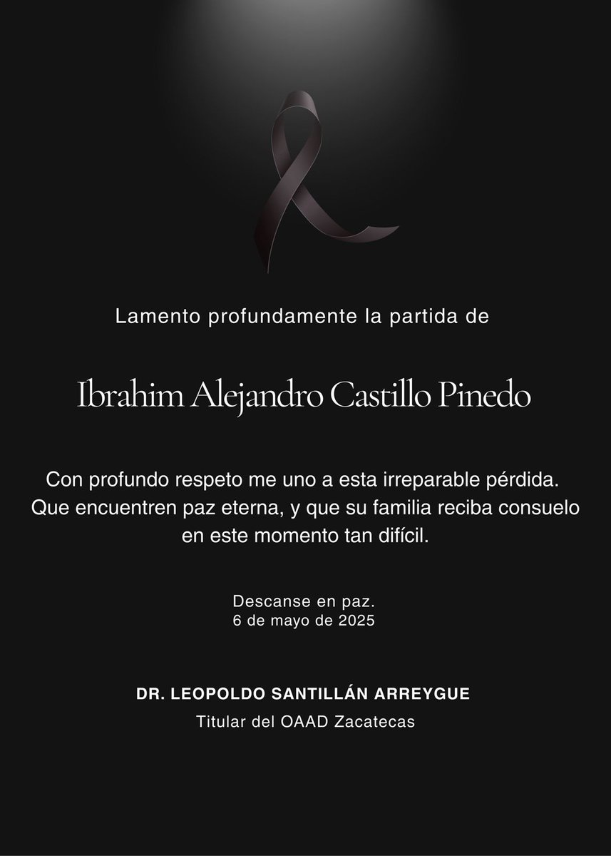 En estos momentos difíciles expreso mi solidaridad a la familia Castillo Pinedo y me uno a la pena que embarga a sus seres queridos.