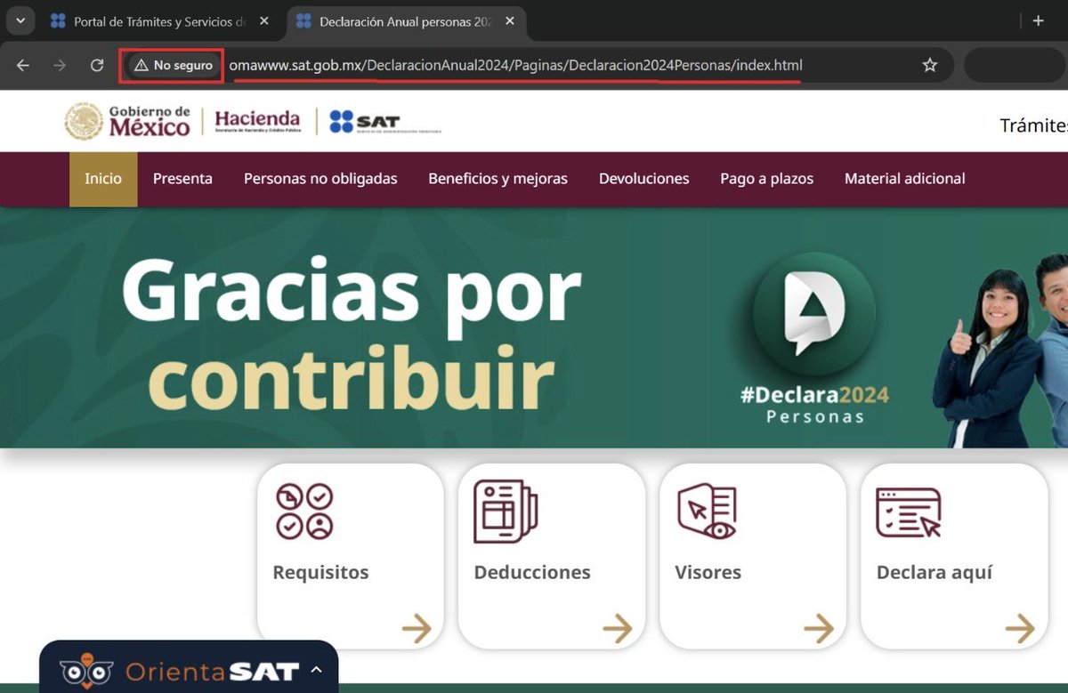 Chava_IT's tweet image. Una de las razones por las cuales urge una #LeydeCiberseguridad es para poder tener bases sólidas y exigir entidades críticas como @SATMX #SAT estén al día en el tema de proteger los datos críticos de los Ciudadanos @colosioriojas , sus sitios no cuentan con #Certificados de…