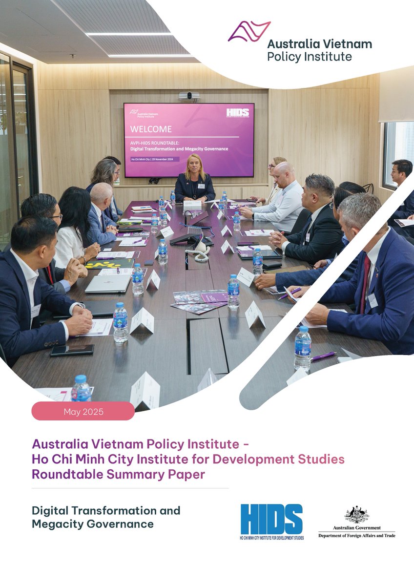 AVPI SUMMARY PAPER – The AVPI and Ho Chi Minh City Institute for Development Studies (HIDS) are pleased to release a summary paper on ‘Digital Transformation and Megacity Governance’.

Read the paper on the AVPI website: avpi.org.au/resources/avpi…