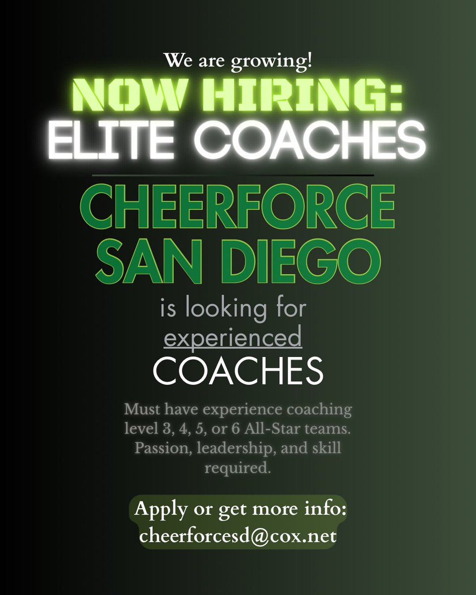Come coach for the green gang! 🤩