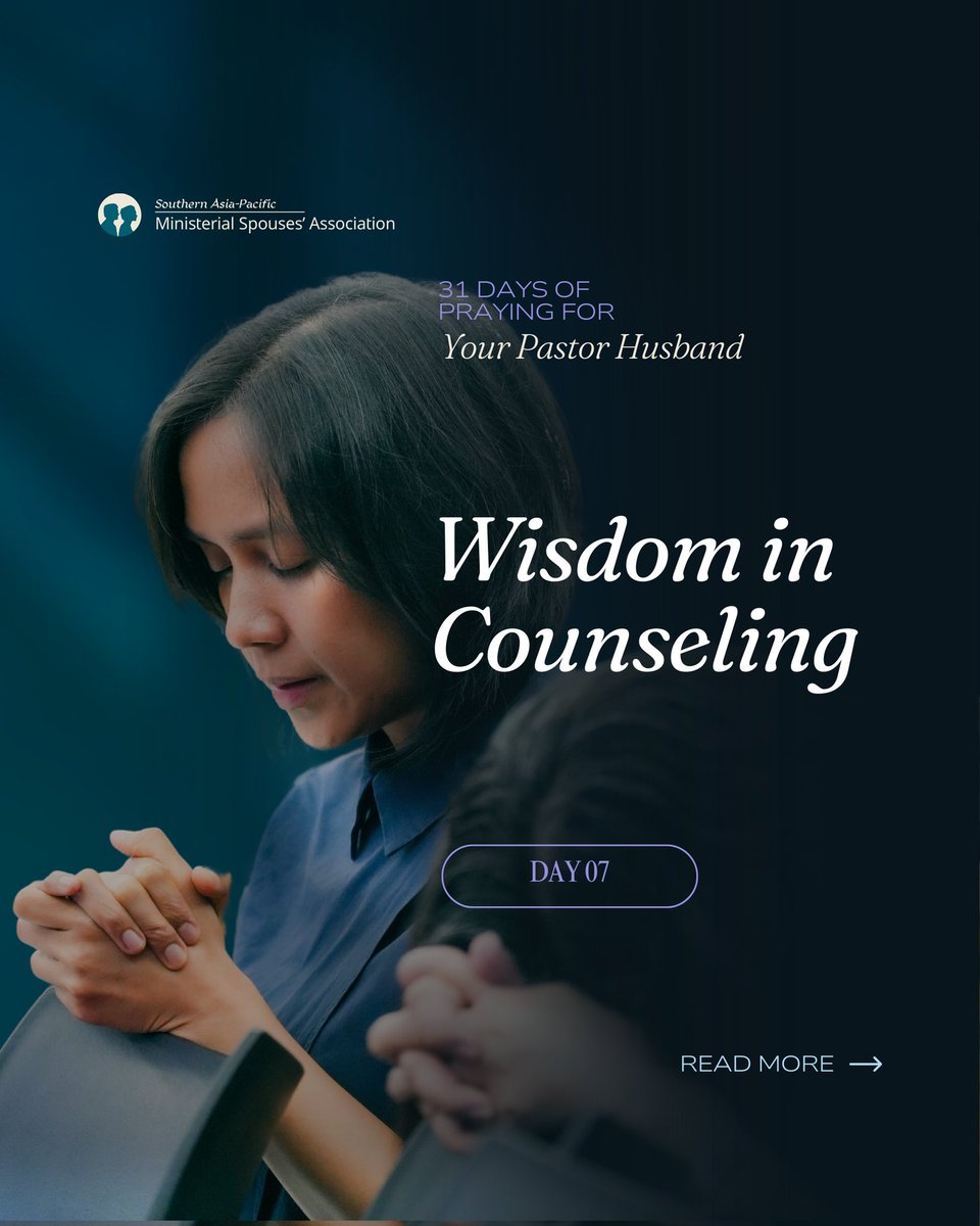 adventistasia's tweet photo. Day 7: Wisdom in #Counseling 🙏
Not every answer comes from experience—some come from the #Spirit.☝️
#Pray that God gives your husband divine wisdom as he guides others. 🙏
Read the complete prayer at https://t.co/FobtUBFaDc
#GodlyCounsel #WisePastor #31DaysOfPrayer https://t.co/ouuqK1pd3A
