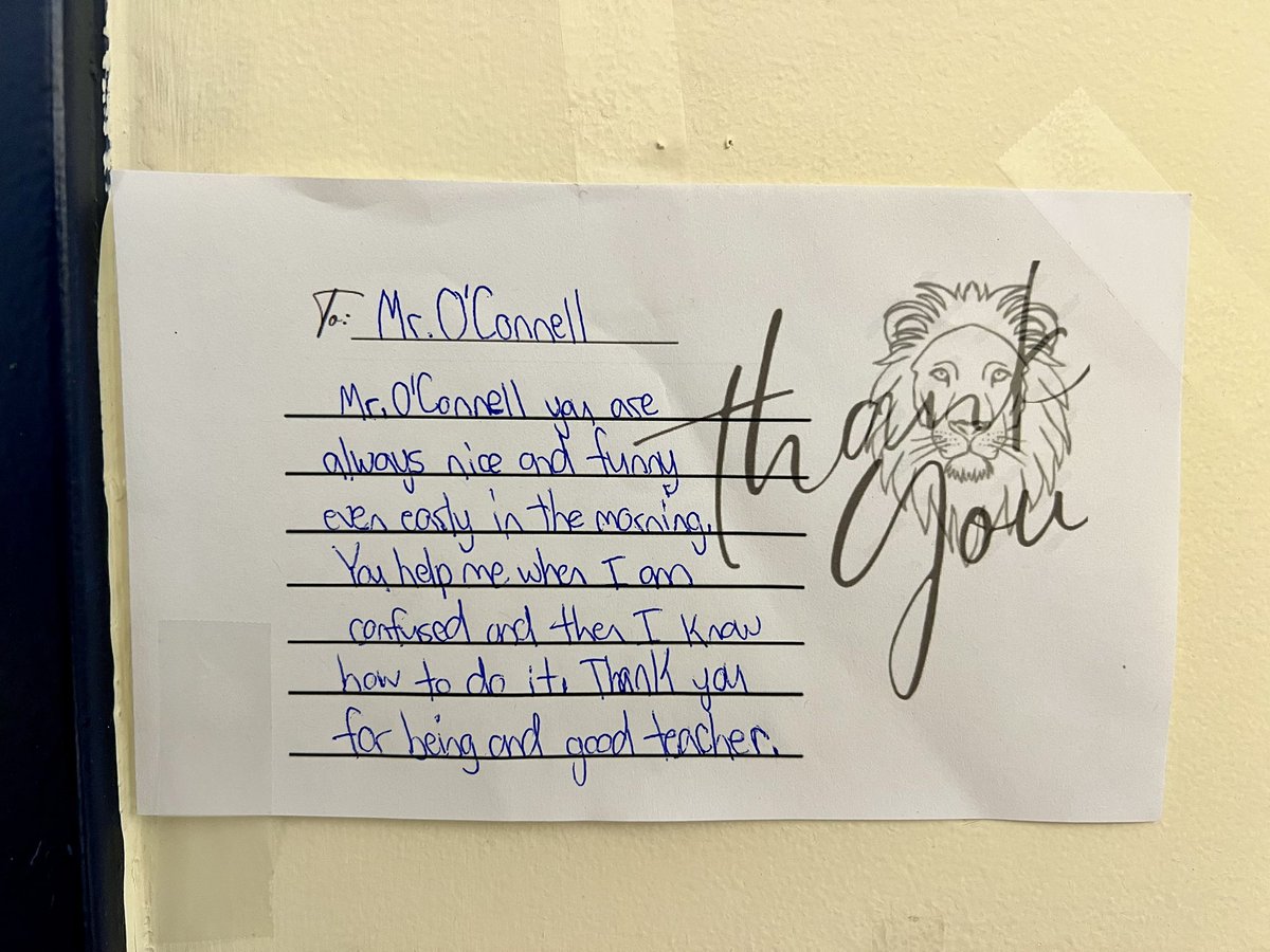 Brendan O'Connell (@mrboconnell) on Twitter photo Day 2 of Teacher/Staff Appreciation Week was “Thankful Tuesday” where <a href="/lincolnmiddleri/">Lincoln Middle School</a> students wrote a note to their teachers. Receiving this in my mailbox this morning sure made my day! <a href="/J_Williamson1/">James Williamson</a> <a href="/JosephMDeLeo/">Joe DeLeo</a> <a href="/MsCasali/">Mariel Casali</a> Day 2 of Teacher/Staff Appreciation Week was “Thankful Tuesday” where <a href="/lincolnmiddleri/">Lincoln Middle School</a> students wrote a note to their teachers. Receiving this in my mailbox this morning sure made my day! <a href="/J_Williamson1/">James Williamson</a> <a href="/JosephMDeLeo/">Joe DeLeo</a> <a href="/MsCasali/">Mariel Casali</a>