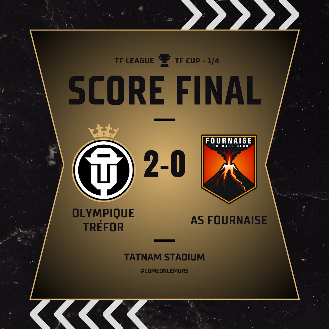 Olympique Tréfor (@olympiquetrefor) on Twitter photo Au top niveau !
Après une saison compliquée, voici une victoire contre <a href="/AsFournais19480/">AS Fournaise</a> qui redonne le sourire et nous offre une demi-finale de Cup !
#OTASF
#ComeOnLemurs Au top niveau !
Après une saison compliquée, voici une victoire contre <a href="/AsFournais19480/">AS Fournaise</a> qui redonne le sourire et nous offre une demi-finale de Cup !
#OTASF
#ComeOnLemurs
