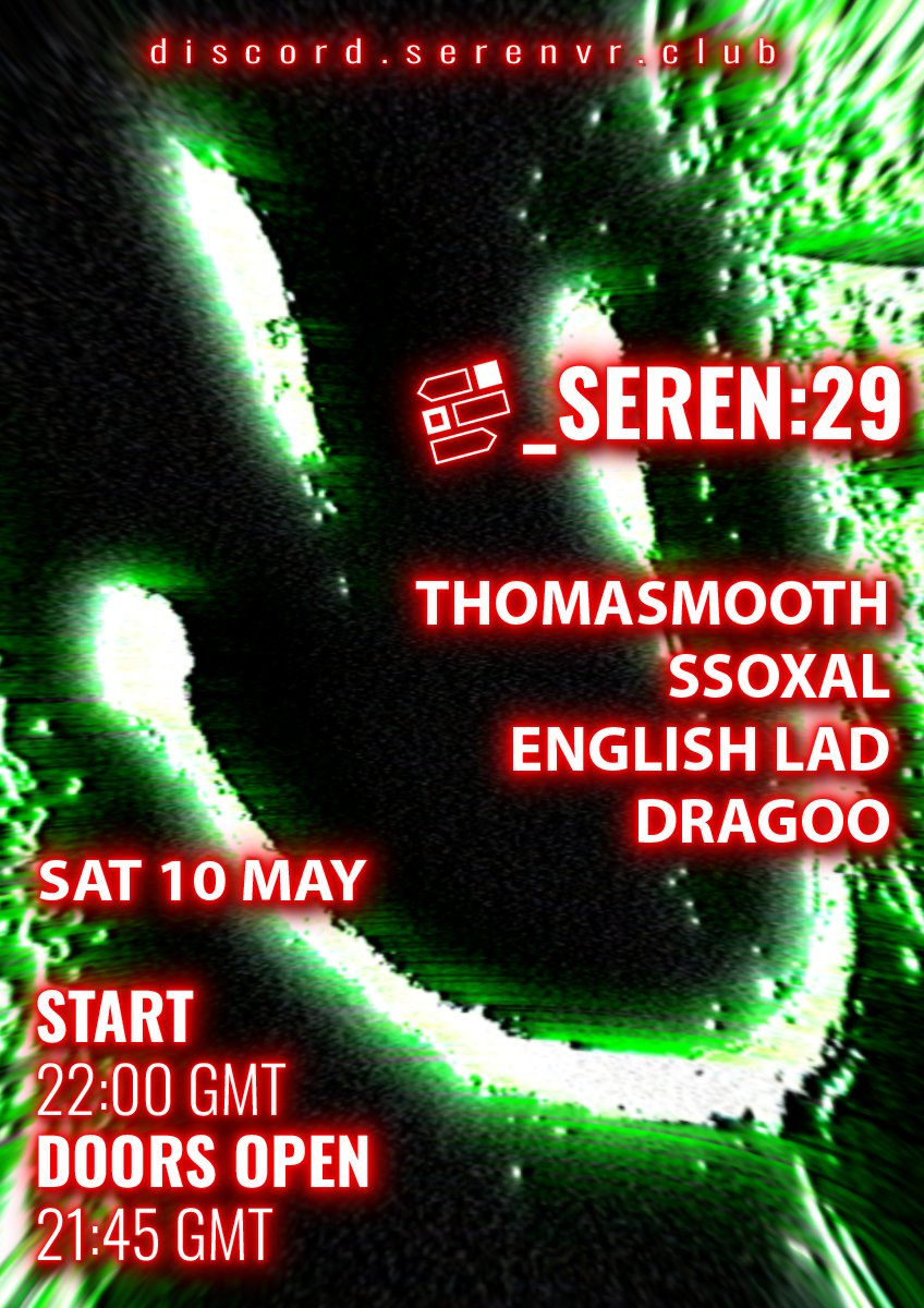_SerenVR's tweet image. >/_JOIN_US_TOMORROW
>/_SEREN_29
22:00 -@ThomaSmooth
23:00 -@ssoxalotl
00:00 -English Lad
01:00 -@DragooVR
>/_HOURS ARE GMT (UK TIME)
POSTER :@Skrynbox
