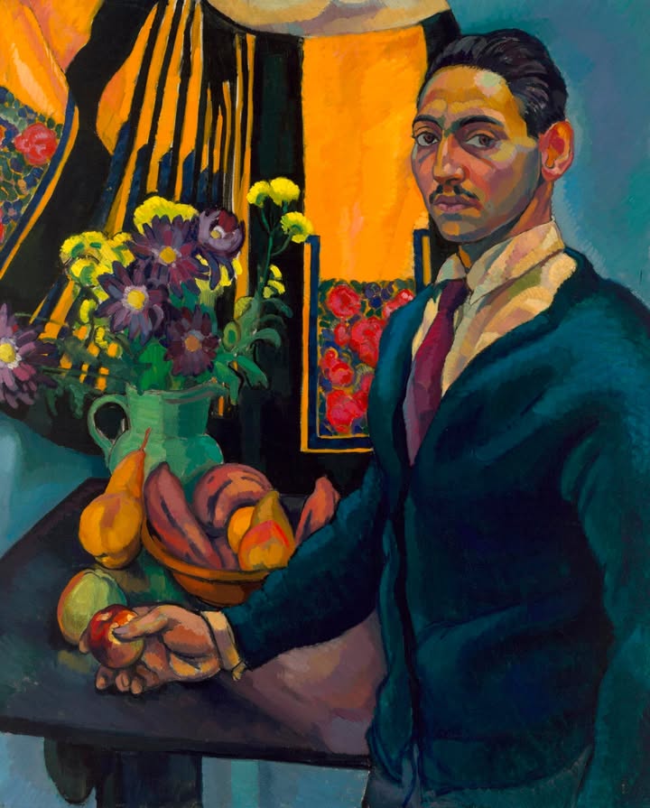 This painting is a self-portrait. 🍎⁣ ⁣The man in the frame is Lee Simonson. A muralist painter by trade, he brought his artistic skills to the theatre, forever changing how sets were designed. 

Read more on our Instagram: s.si.edu/4j9dsNP
🖼️: s.si.edu/4k4LJhT