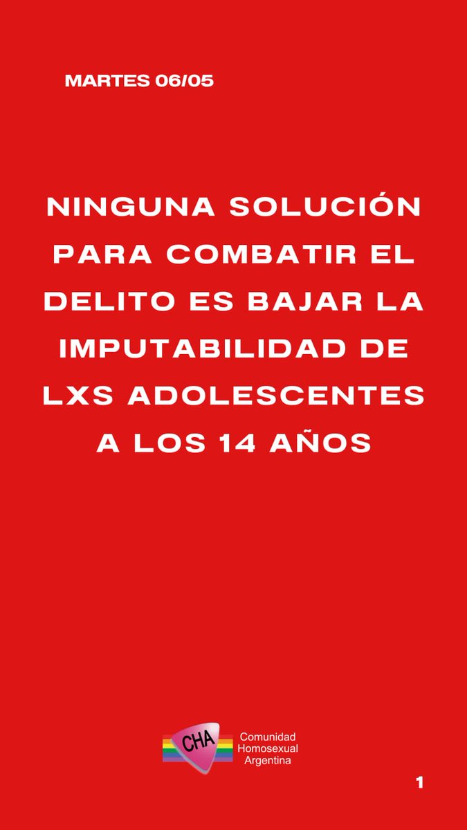 CHAArgentina's tweet photo. No a la baja de imputabilidad https://t.co/yS0cctsH3S