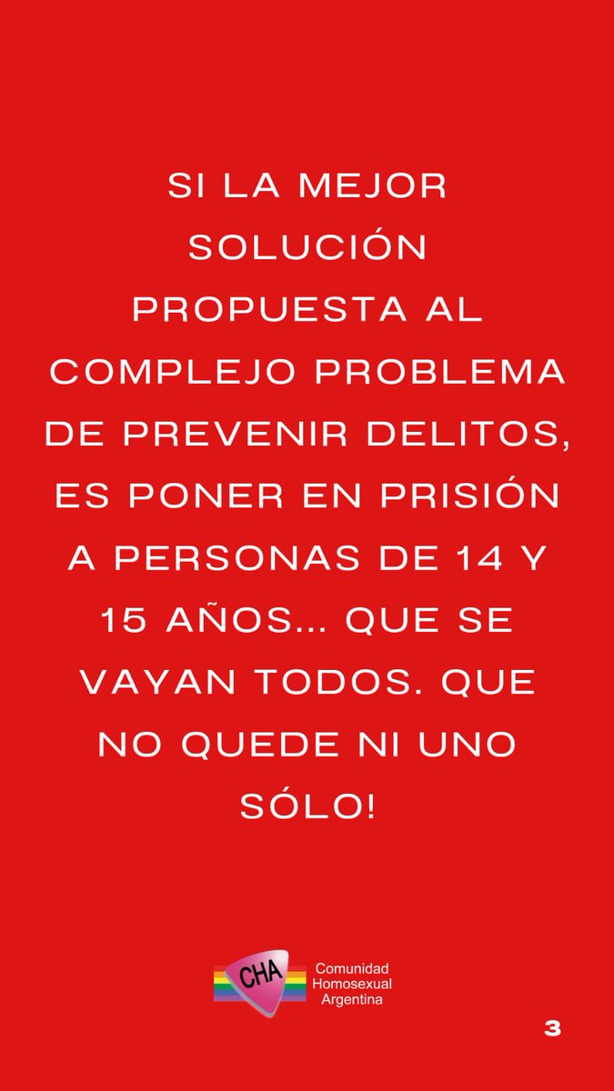 CHAArgentina's tweet photo. No a la baja de imputabilidad https://t.co/yS0cctsH3S