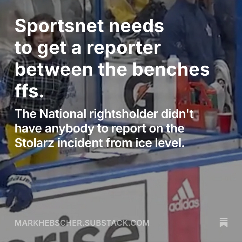 New Post: I'm not the only one who would like to see better coverage of the Stanley Cup playoffs on TV. #LeafsForever  
open.substack.com/pub/markhebsch…