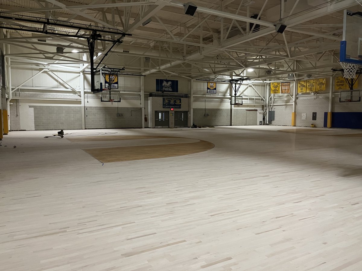 Coming soon at Madeira High School - a state of the art gym floor system and new bleachers.  Let’s go! Go Madeira!