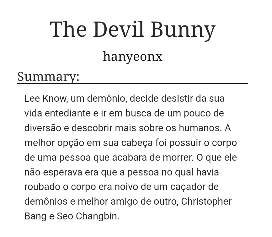 hanyeonx's tweet photo. minbinchan au! The Devil Bunny

• em andamento;
• longfic.
https://t.co/OIIv8kuPgR https://t.co/Qvg0w6Tcc5