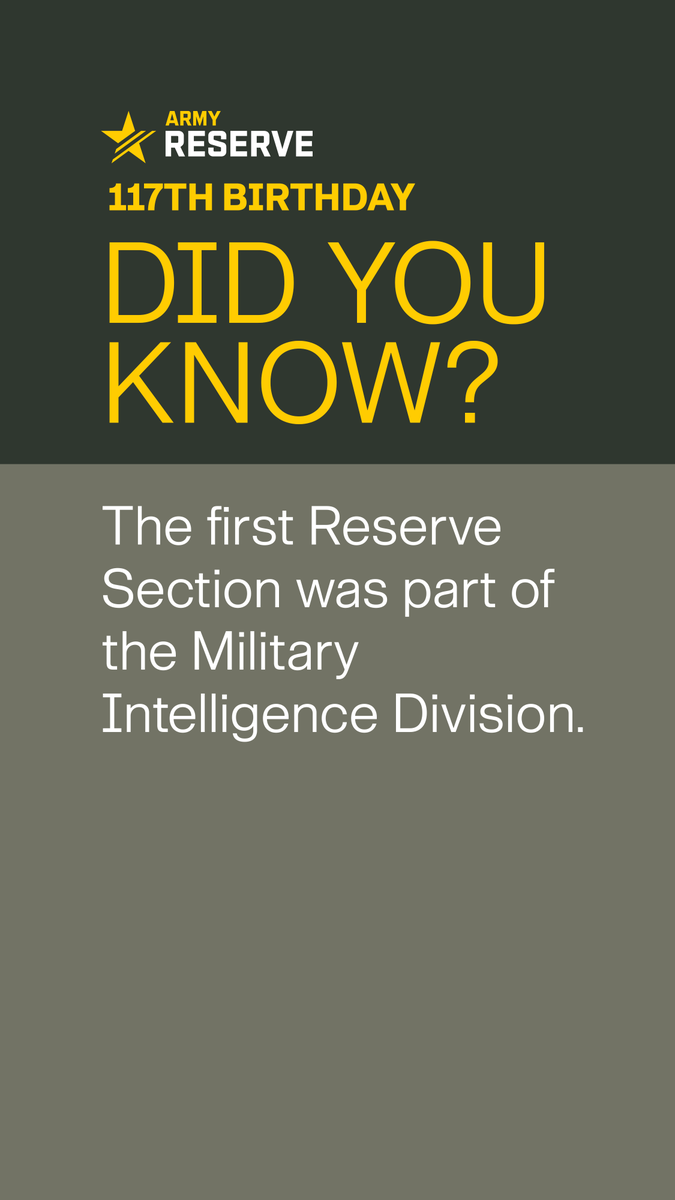 USArmyReserve's tweet photo. #DYK 

April marked the U.S. Army Reserve's Birthday Month! Join us in continuing our 117th Birthday celebration by learning more about #USARThroughTime!⏱️ 
 
#ArmyReserve117 https://t.co/O2h9GqT1rJ