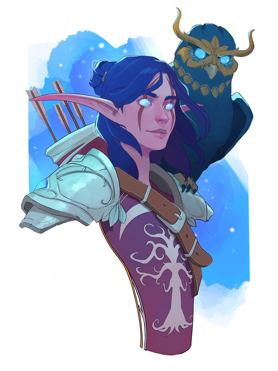 Sketch Com of Sashena Starstrike, a night elf hunter