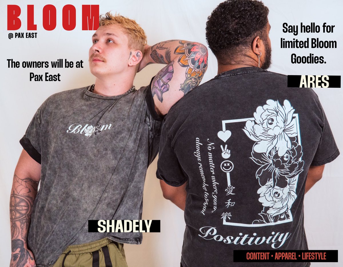 🚨 Our Owners Will Be At Pax East.

📍Some Stream Team Members Will Be Floating Around As Well.

✨The Owners Will Have Limited Bloom Goodies.

📸 Stop &amp; Say Hello , Snap A Pic For Us. 

<a href="/ShadelyTv/">Shadely</a> &amp; <a href="/nSiight_/">nSiight</a>
