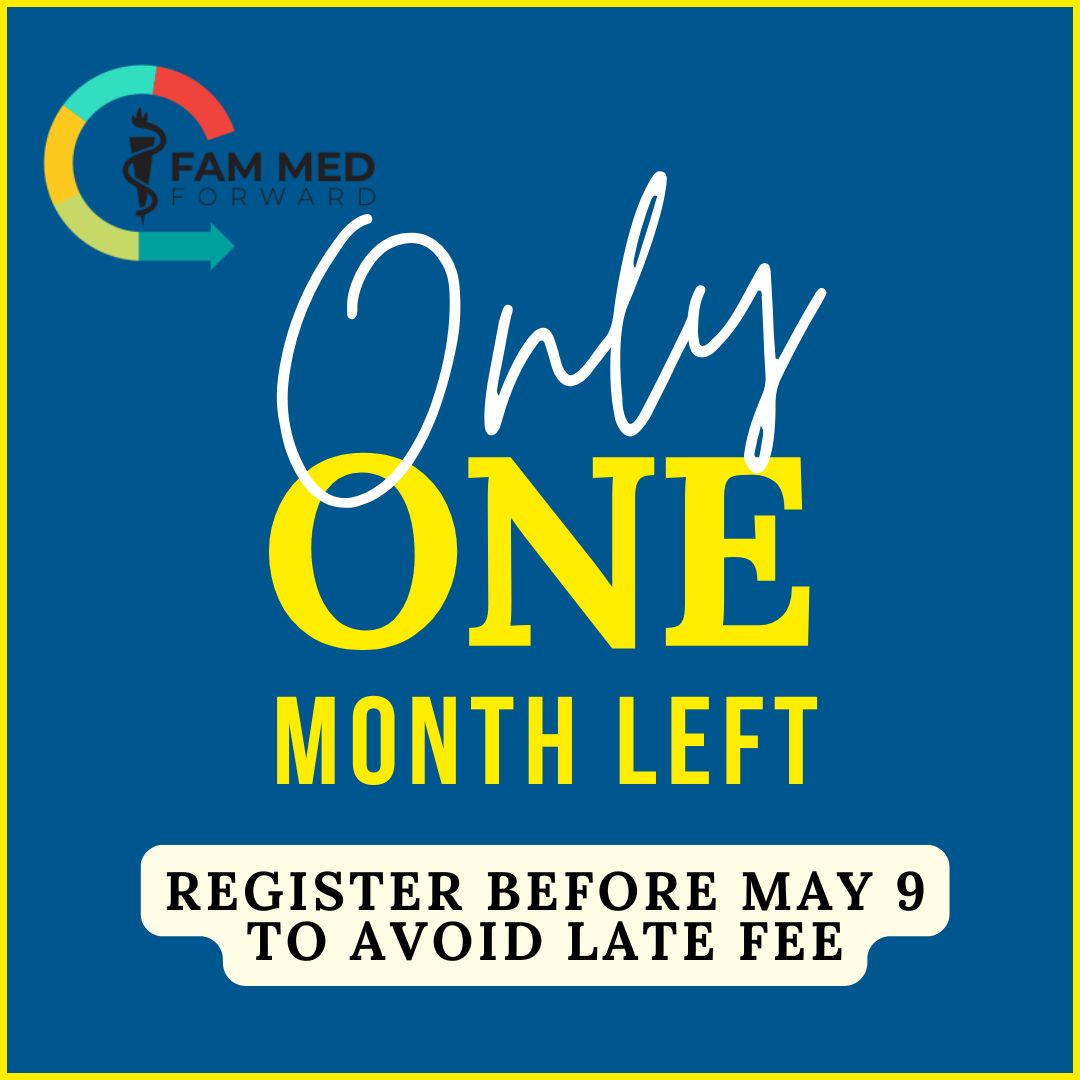 Just one month to go: Fam Med Forward 2025 is June 6 in Overland Park. Join us for a full day of CME, networking, and expert-led sessions on obesity, opioids, mental health, pediatrics, and more. Register by May 9 to avoid the late fee: kafp.wufoo.com/forms/ml5ip9c0…
