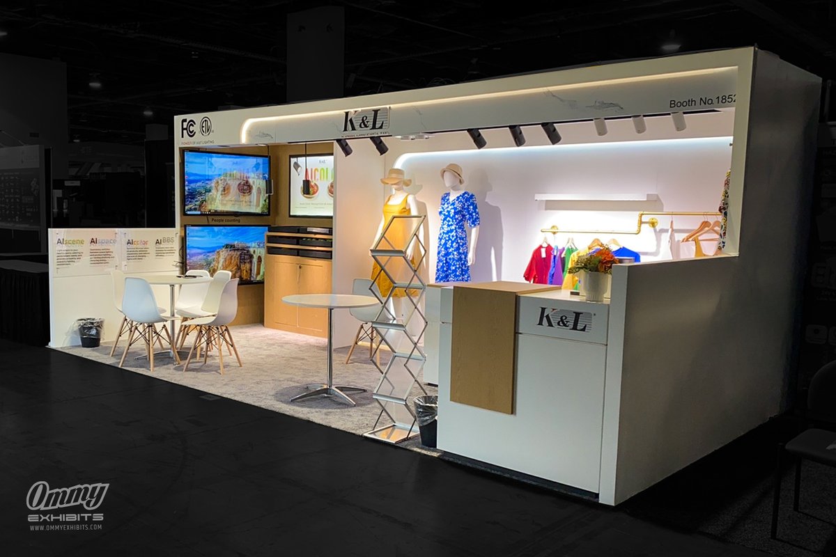 ommyexhibits's tweet image. Our latest project: We designed and built KingLumi's elegant booth at #LightFair2025! Let Ommy Exhibits create your next show-stopping display to showcase your innovations too. #TradeShowExperts #BoothBuilders #ExhibitDesign #LEDLighting
