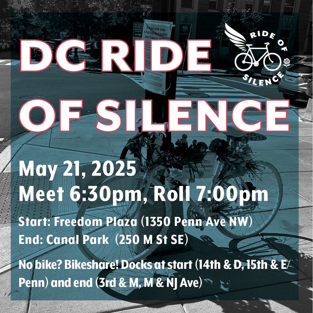 bryan_s_hart's tweet image. Join me and others for the DC @RideofSilence on May 21 at 6:30pm at Freedom Plaza to honor and remember cyclists who have been killed or injured. More info here: ggwash.org/calendar/event…