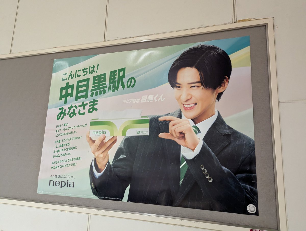 目黒蓮さんを起用した、ネピアの広告。 「ネピア営業 目黒くん