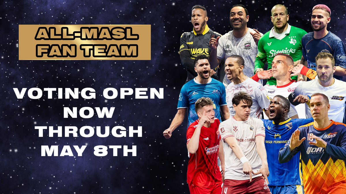 Voting for the first ever All-MASL Fan Team is closing soon!

You have until Thursday at 1 PM ET to get your votes in!

Visit maslsoccer.com/news/masl-all-… to get your votes in before it's too late!