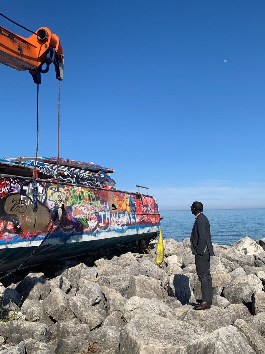 Bye bye boat. Hello Springtime in Milwaukee.