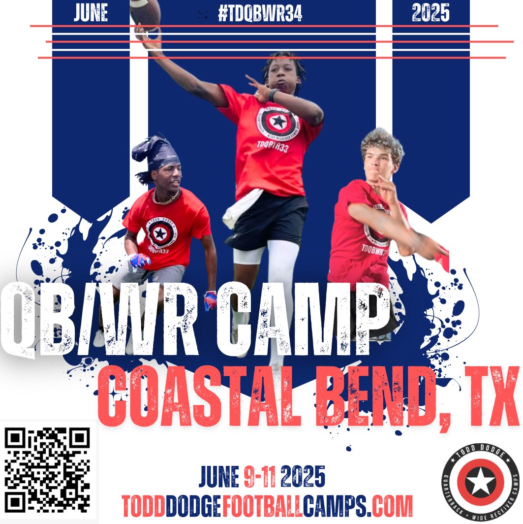 Jonathan Alexander (@jrileyalexander) on Twitter photo 🏈 Calling all Coastal Bend QB, WR & Skill players to the <a href="/ToddDodgeFBcamp/">Todd Dodge</a> at Gregory-Portland’s Ray Akins Wildcat Stadium 🗓️ June 9-11
📲 Spots are filling up, register today!
🫵 GPISD campers receive special pricing
🔗 tinyurl.com/3ehcjczr
#pass #catch #TDQBWR34 🏈 Calling all Coastal Bend QB, WR & Skill players to the <a href="/ToddDodgeFBcamp/">Todd Dodge</a> at Gregory-Portland’s Ray Akins Wildcat Stadium 🗓️ June 9-11
📲 Spots are filling up, register today!
🫵 GPISD campers receive special pricing
🔗 tinyurl.com/3ehcjczr
#pass #catch #TDQBWR34