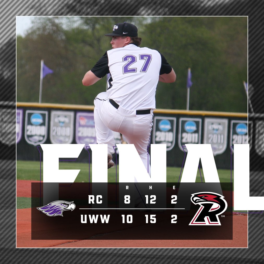 UWW Baseball wraps up regular season with a win! 

Game Highlights:
M. Scolan: 2/3, HR, 3 RBIs
A. Thies: 2/4, HR, 2 RBIs
D. Hopper: 3/4, 2 RBIs
SP: J. Koenig
W: M. Huseboe