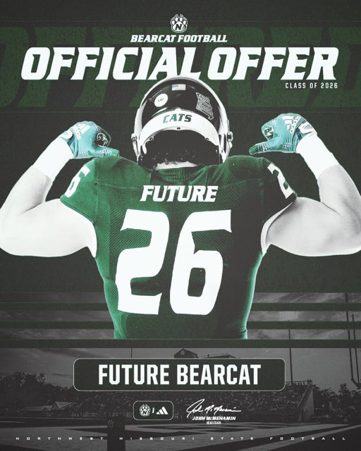 Hayden7Mays's tweet image. After a great conversation with @CoachDavis_87, I feel blessed to have received my first offer from @NWBearcat_FB! @jperry_nixa @CoachMedley66 @jcantwell2499 @HJensen60 @Oakly_White @JacobLile59 @DylanTerry77 @Coach_Prosser @CoachTwe