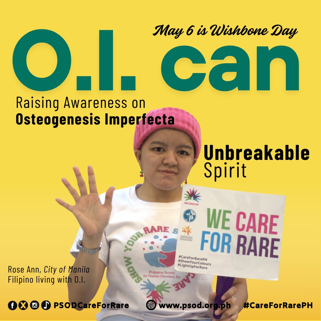 PSODCareForRare (@psodcareforrare) on Twitter photo May 6 is #WishboneDay
Together John Ray and Rose Ann, we can raise awareness on #OsteogenesisImperfecta or Brittle Bone Disease.
#OIawareness
#CareforRarePH
<a href="/BrittleBoneUK/">Brittle Bone Society</a> <a href="/OIFoundation/">OI Foundation</a> May 6 is #WishboneDay
Together John Ray and Rose Ann, we can raise awareness on #OsteogenesisImperfecta or Brittle Bone Disease.
#OIawareness
#CareforRarePH
<a href="/BrittleBoneUK/">Brittle Bone Society</a> <a href="/OIFoundation/">OI Foundation</a>