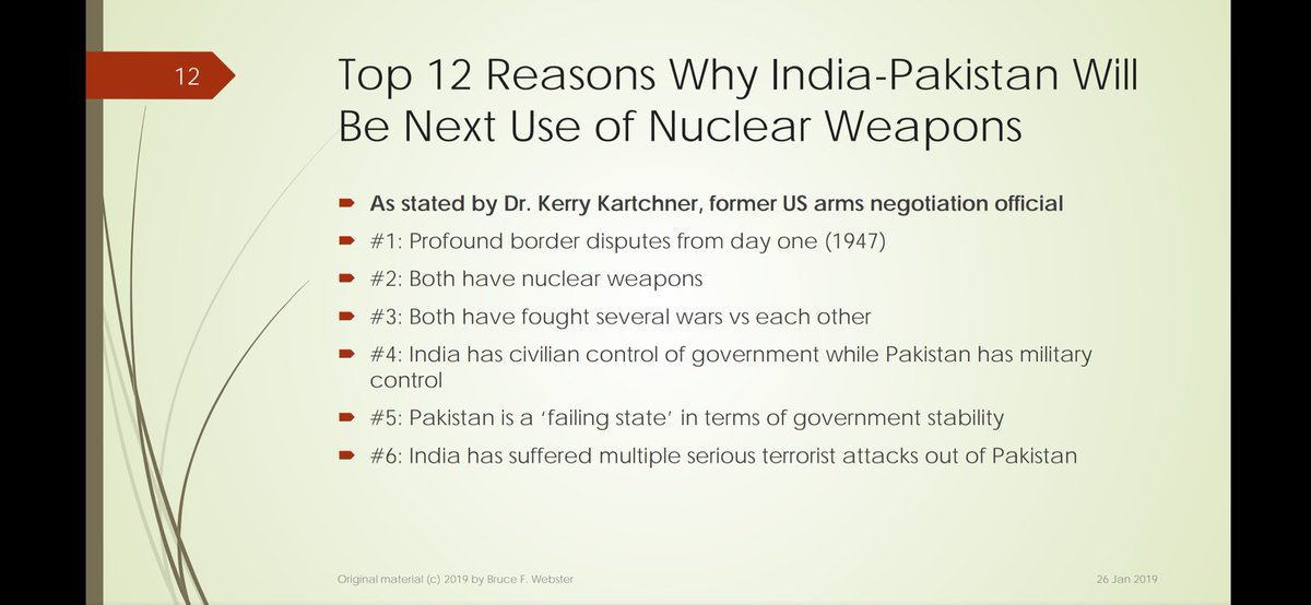 bfwebster's tweet image. Several years ago, I had the privilege of sittings in on a university class on nuclear strategy & diplomacy taught by Dr. Kerry Karchner, who has been heavily involved over the years in US arms control, verification, & negotiations thru his career. His personal opinion was that…
