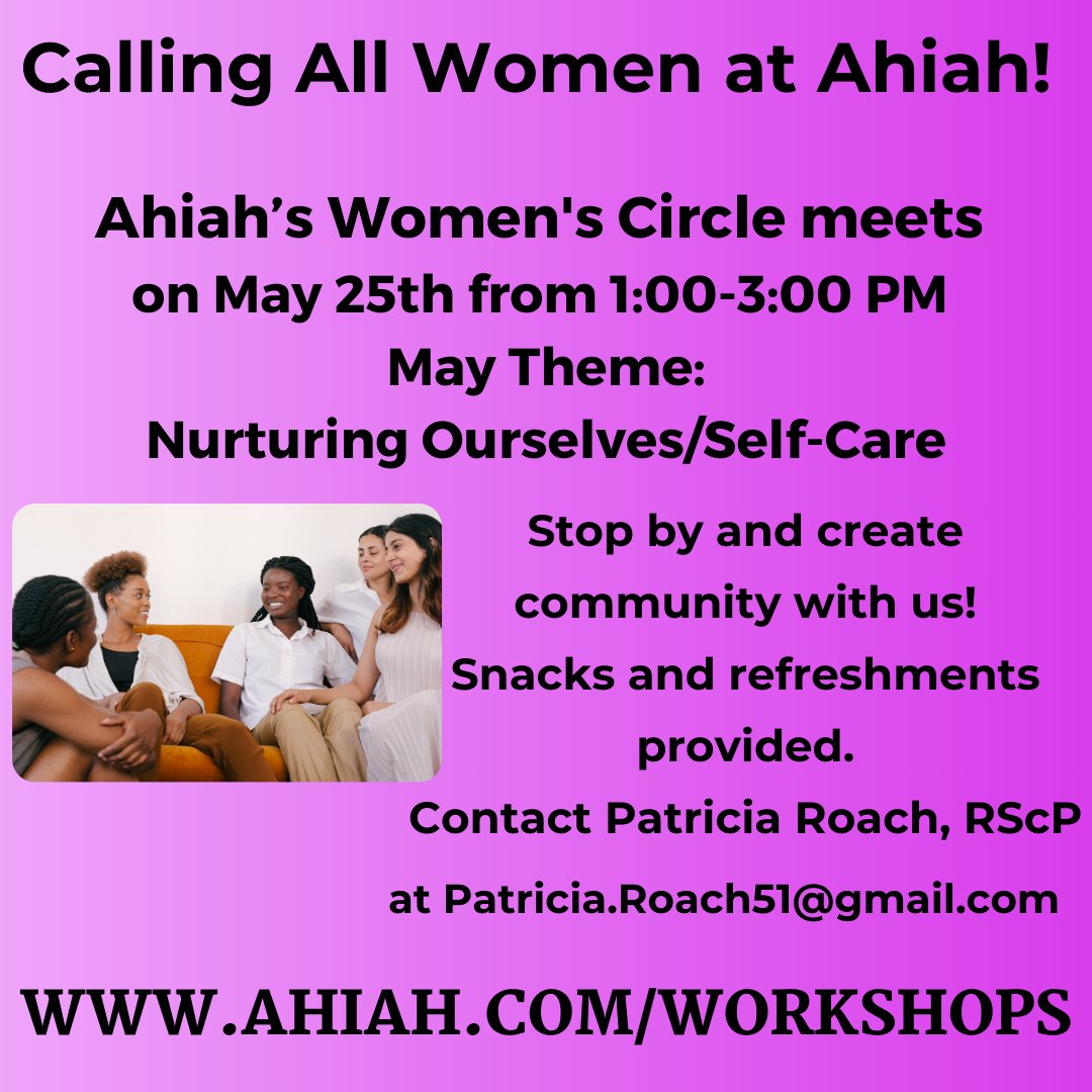 AHIAHCSL's tweet photo. Looking for more connection with peers of the same gender? Save the date and join the group you identify with for heart felt conversation and fellowship!

#ahiah #CSL #ahiahpasadena #invitation #newthought #group #spirtualliving #spiritualcenter #vision #nurture⁠ #remembrance
⁠ https://t.co/BtsOfL2LBJ