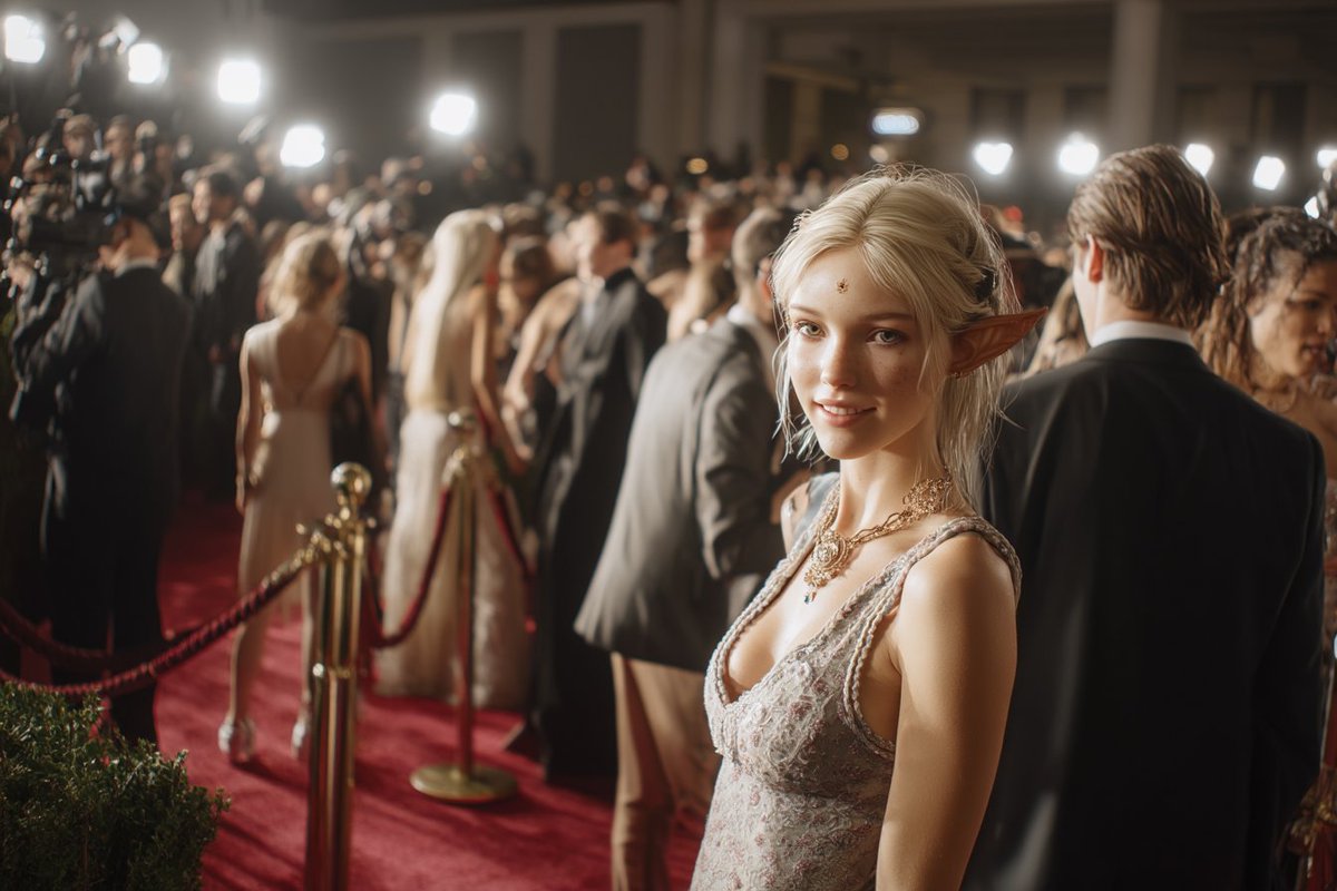 blueveedesign's tweet image. The House of Lórien has entered the carpet.

Tonight’s look: Timeless Enchantment 
✨ Graceful. Mythic. Unmistakably her.
Brought to life with Omni-Reference—for when your character belongs to another world entirely.

An elven princess walks the human red carpet—unbothered,…