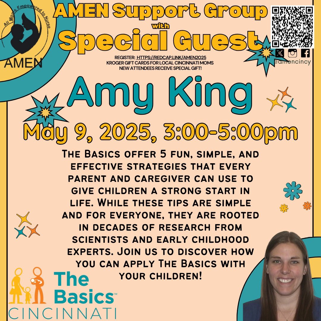 Join us 5/9 from 3-5 for another AMEN support group with special guest, Amy King!!!!! <a href="/QVCincy/">Queens Village</a> <a href="/CradleCincy/">Cradle Cincinnati</a> <a href="/HamCoHealth/">Hamilton County Public Health</a> <a href="/cincihealthdept/">Cincinnati Health</a> <a href="/SWOhioBFC/">Southwest Ohio Breastfeeding Coalition</a>