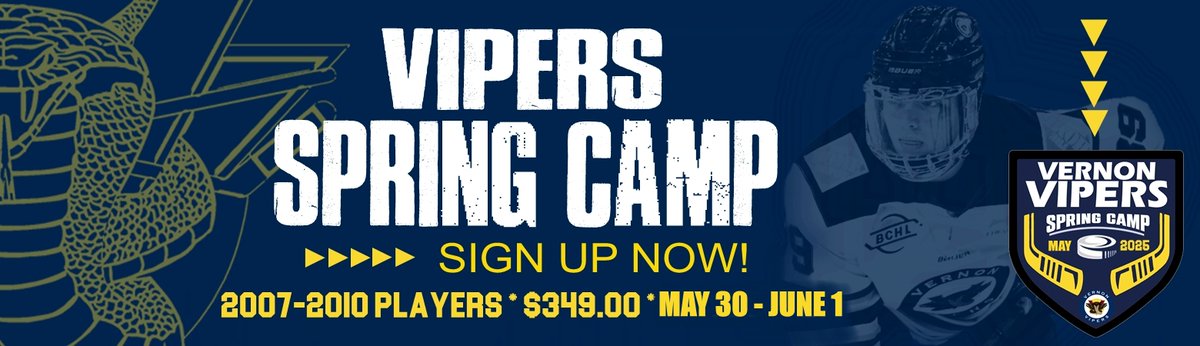VernonVipers's tweet image. There's still time to sign up for our Spring ID Camp coming up at the end of May! Follow the link for registration details!
vernonvipers.com/spring-camp