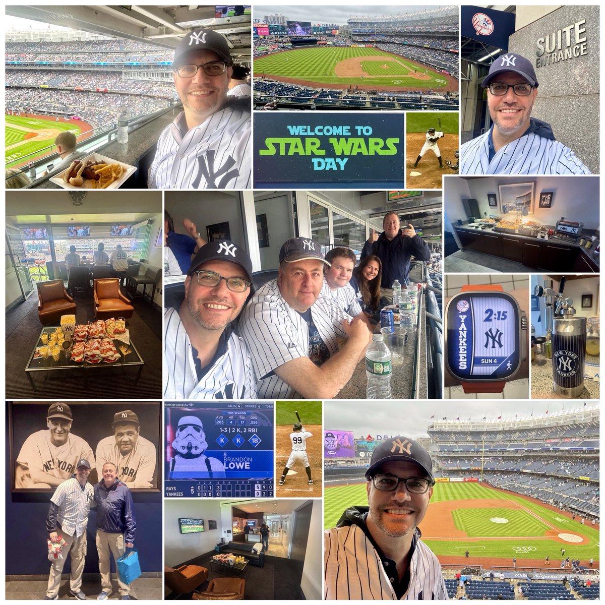 StevenScottLOL's tweet photo. Fun #StarWarsDay at #YankeeStadium in a private #LuxurySuite w/a few favorite people 2C our team, w/all the best ballpark food, snacks &amp; drinks included. Best way to see a #baseball game. Sadly the Force wasn’t w/the #Yankees, who lost to Tampa, we’ll get ‘em in the sequel!⚾️🏟️✌️ https://t.co/Qt2RvsoOWE