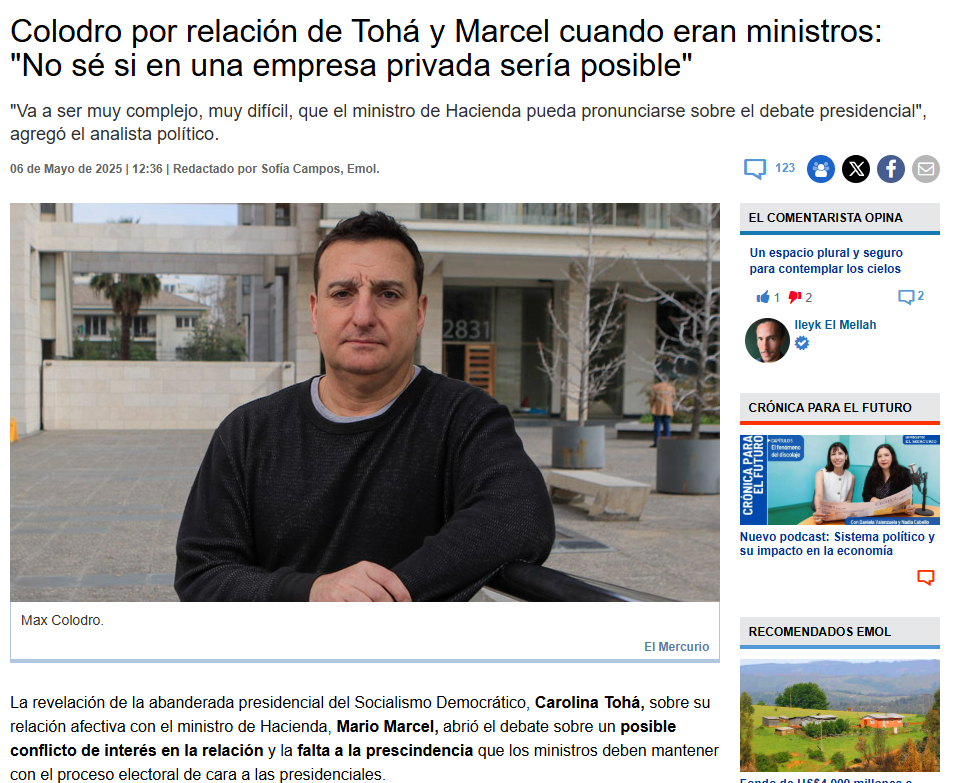 En mi pega he pololeado 2 veces 
tengo compañeros que ahora son matrimonio 
y este weón dice semejante wea ? 
EN QUÉ MUNDO VIVE ESTE WEÓN ? 
Y en "análista" político
Váyanse a la chucha un rato.