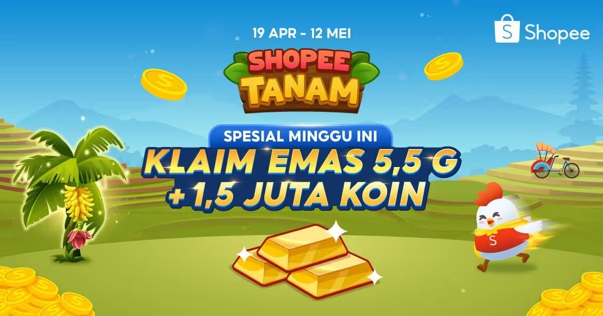 Atta_ID's tweet image. Spesial 1-5 Mei, Klaim Emas 5,5 G dan 1,5 Juta Koin! Main #ShopeeTanam Sekarang shp.ee/q6v8idr74ke
