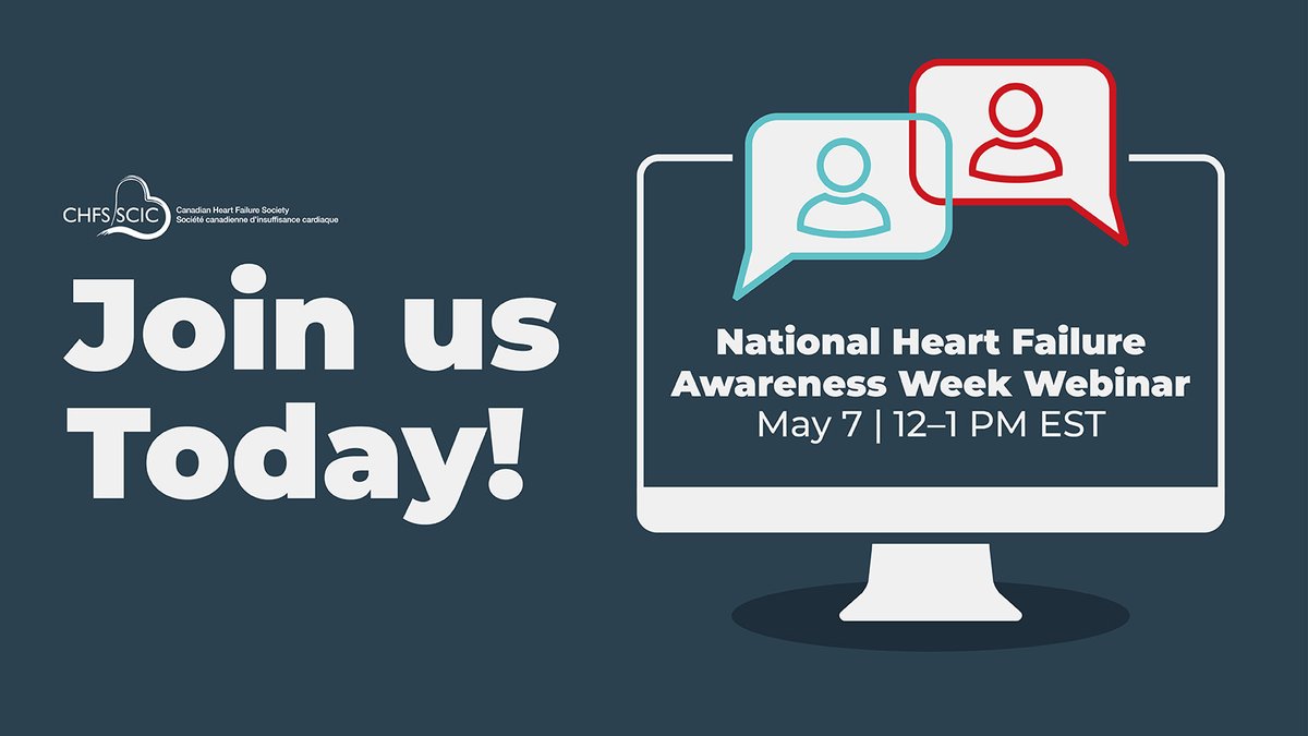 CHFS (@canhfsociety) on Twitter photo Today’s the day! 🧑💻
Join the #HeartFailureWeekCan English webinar presented by <a href="/HeartandStroke/">Heart & Stroke</a> and <a href="/HeartLifeCanada/">HeartLife Foundation</a> at 12PM EST. Learn from experts and those with lived experience. All are welcome — patients, families, professionals & advocates.
Register: heartandstroke-ca.zoom.us/webinar/regist… Today’s the day! 🧑💻
Join the #HeartFailureWeekCan English webinar presented by <a href="/HeartandStroke/">Heart & Stroke</a> and <a href="/HeartLifeCanada/">HeartLife Foundation</a> at 12PM EST. Learn from experts and those with lived experience. All are welcome — patients, families, professionals & advocates.
Register: heartandstroke-ca.zoom.us/webinar/regist…