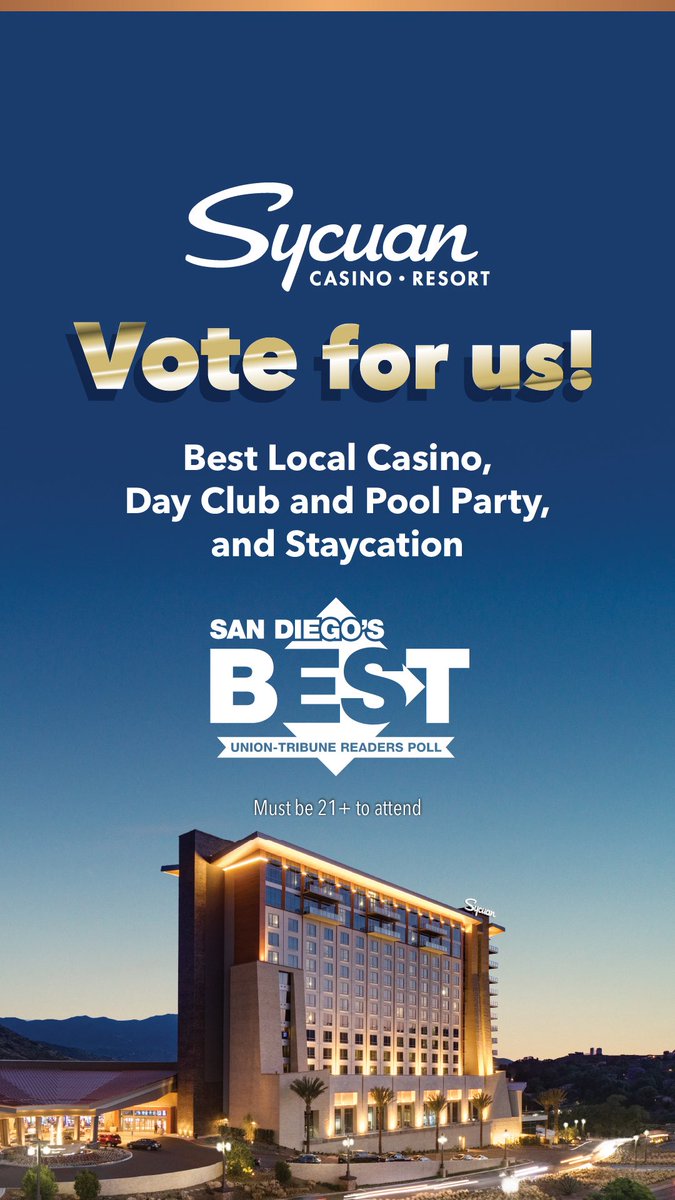 TheShowEddie's tweet image. Get the vote out! Let’s vote for my favorite casino, nominated in SO many categories! I think @TheShow1053 is also nominated, throw us a vote too. @SycuanCasino #sponsored
#bestofSD