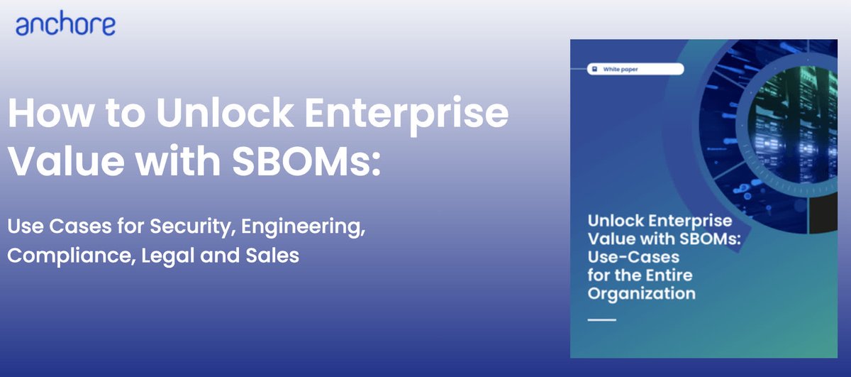 anchore's tweet image. 🔍 Managing #software complexity doesn&apos;t have to slow innovation. During #SBOMlearningWeek, discover how SBOMs can help your team scale development while reducing risks in our white paper. get.anchore.com/use-cases-for-…