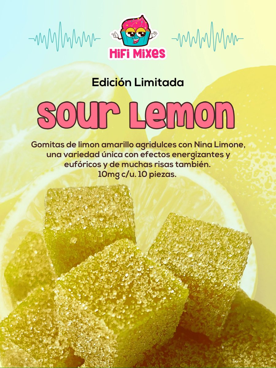 hifimixes's tweet photo. Gomitas edición limitada de limón amarillo agridulce con Nina Limone, una variedad única conocida por sus efectos eufóricos y energizantes. Una chulada 🤌🏼🍋✨

#420cdmx #WeedLovers #cuatroveinte #cdmx #comestibles #edibles #gomitas #espectrocompleto #terpenos #cannabismedicinal https://t.co/gQvCv9IojV