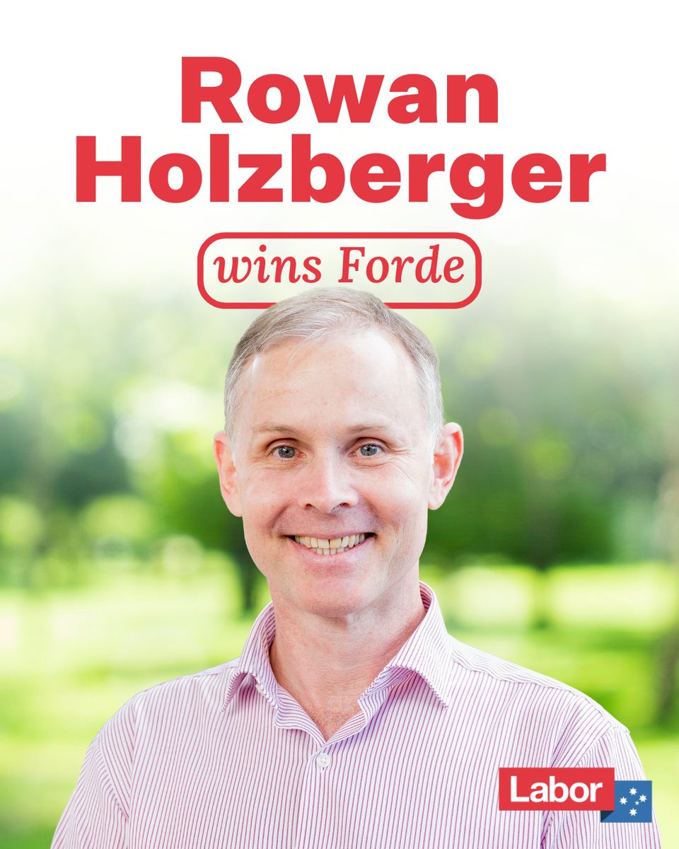 What a great result for Labor in Forde!

Congratulations to Rowan and his amazing local team on this fantastic win. 🎉