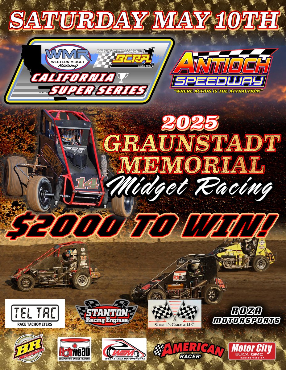 KEN GRAUNSTADT MEMORIAL AT ANTIOCH SPEEDWAY UP NEXT FOR WMR/BCRA SUPER SERIES MIDGETS

shorttracklive.com/dirt-open-whee…