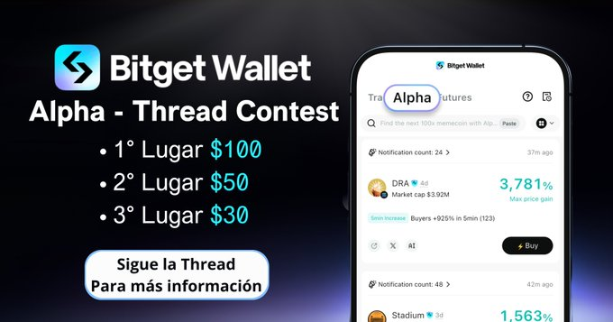 AleiCripto's tweet photo. ¡Comunidad #Cripto!
¿Sabes usar el @BitgetWalletES Alpha?
¡Enséñanos y gana! 📚
🪙 Reto: crear un hilo tutorial en #X (Twitter) del ¿cómo usar Alpha de #BitgetWallet?; o una operación real usando este apartado de la #Wallet (+$10).
🗓️ Del 6 al 11 de mayo.
¡Premios en $USD para los 3 mejores!
🥇 1º puesto: $100
🥈 2º puesto: $50
🥉 3º puesto: $30
📲 Requisitos:
✅ Hilo original
✅ Operación real de mínimo $10
✅ Incluir: #BitgetWalletAlpha
✅ Mencionar: @BitgetWalletES
Usa #BitgetWalletAlpha y menciona a @BitgetWalletES.
¡A compartir! 🚀
#BitgetWalletAlpha #Cripto #DeFi #DEX #SuperDEX #CryptoNews