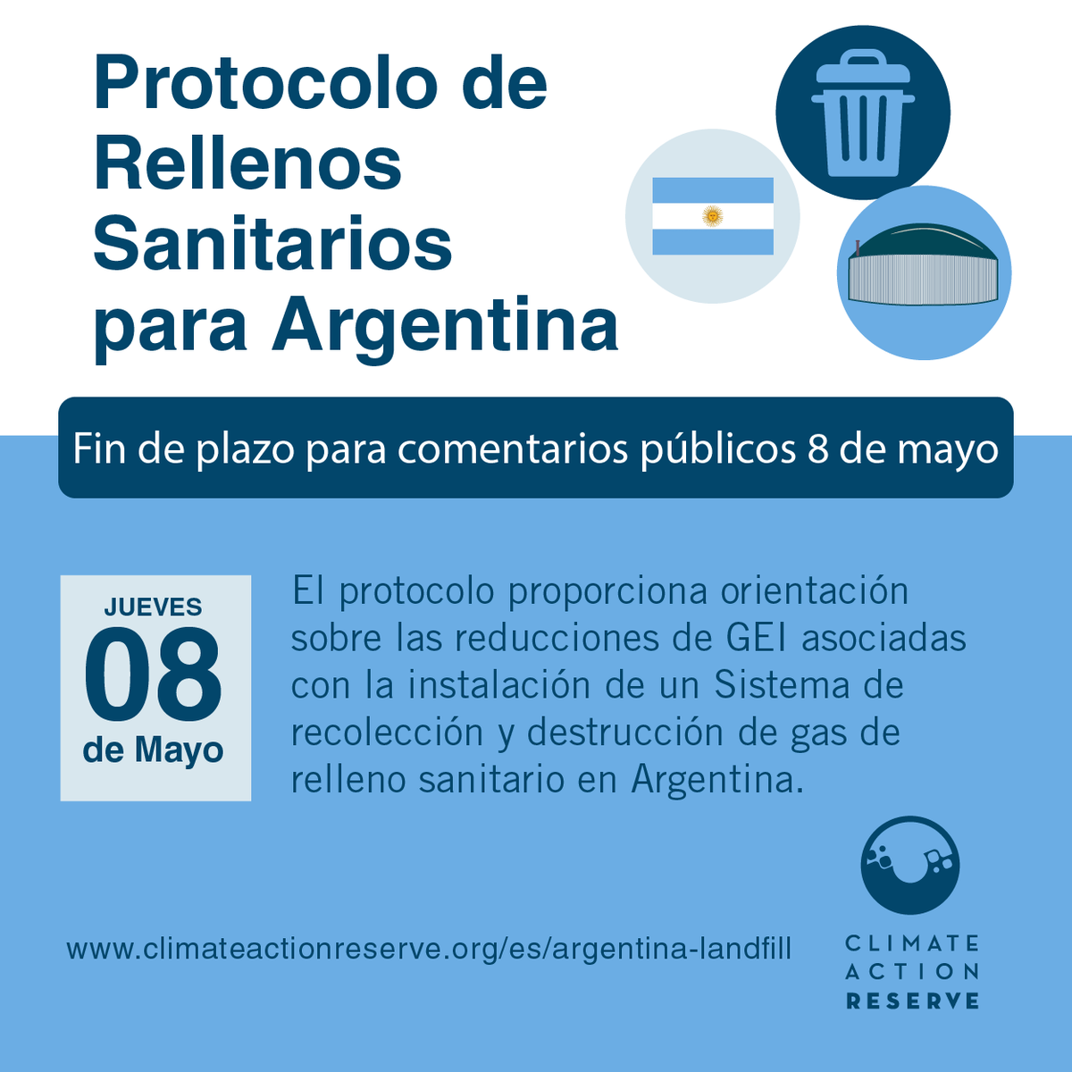 Reminder: public comments for the draft Argentina Landfill Protocol are due this Thursday, May 8.  climateactionreserve.org/how/protocols/…