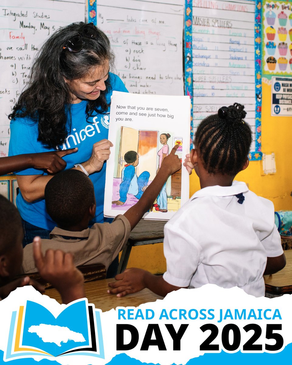 UNICEFJamaica's tweet photo. ๐For #ReadAcrossJamaicaDay, we had the pleasure of visiting The Mico Practising Primary School, where we engaged with bright minds from Grades 1 to 6! Together, we explored the magic of storytelling!
#ReadAcrossJA
#ChildMonthJA
#ChildMonth2025
#EducationWeek https://t.co/LNxZxrkpXf