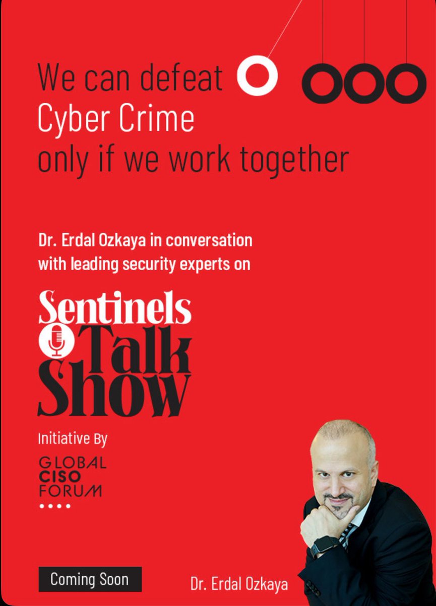 CISO (@globalciso) on Twitter photo Get ready to level up your security game with “Sentiel Talk Show” hosted by <a href="/drerdalozkaya/">Dr. Erdal OZKAYA</a> Get ready to level up your security game with “Sentiel Talk Show” hosted by <a href="/drerdalozkaya/">Dr. Erdal OZKAYA</a>