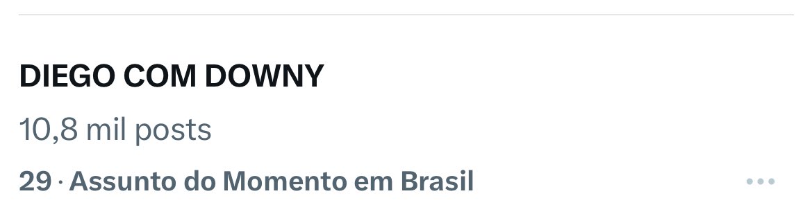 Estamos entre os Assuntos do Momento. Vocês são incríveis!

DIEGO COM DOWNY
