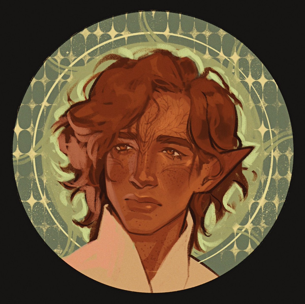 in game model vs how i draw him :3 hope u don’t mind me joining in with a different game LOL here’s malloch lavellan!