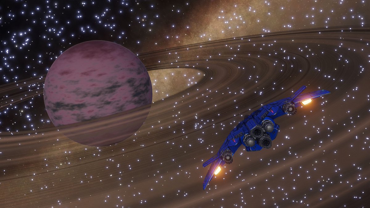 BITÁCORA: Día 5. Aunque no son raros, un gigante gaseoso rosa con unos anillos de este tamaño es un buen descubrimiento para cerrar el día #StellarScreenShots