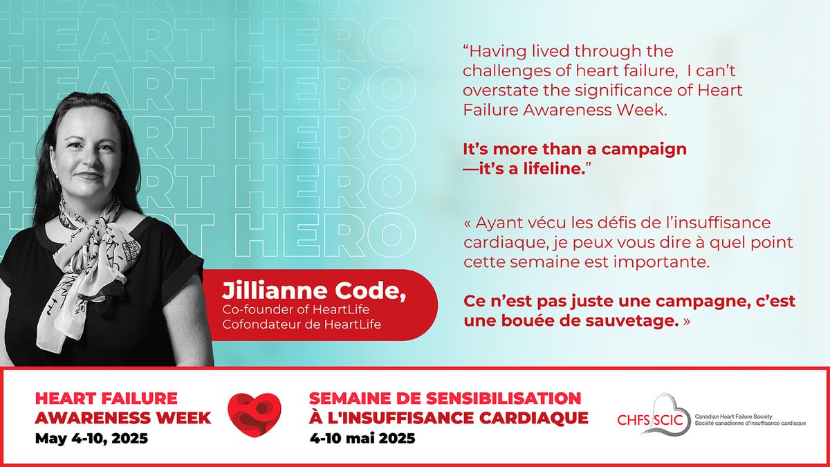 CHFS (@canhfsociety) on Twitter photo βHeart Failure Awareness Week is more than a campaignβitβs a lifeline.β β Jillianne Code, Co-founder of @heartlifecanada
Her lived experience fuels her advocacy. Learn more about <a href="/jilliannec/">πππππππππ ππππ, ππ.π πβοΈπ»π§‘</a>'s journey: jillianne.ca/bio/
#HeartFailureWeekCan βHeart Failure Awareness Week is more than a campaignβitβs a lifeline.β β Jillianne Code, Co-founder of @heartlifecanada
Her lived experience fuels her advocacy. Learn more about <a href="/jilliannec/">πππππππππ ππππ, ππ.π πβοΈπ»π§‘</a>'s journey: jillianne.ca/bio/
#HeartFailureWeekCan
